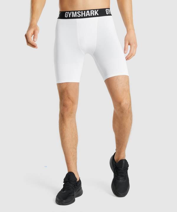 Panske Šortky Gymshark Element Baselayer Biele | CR1923506